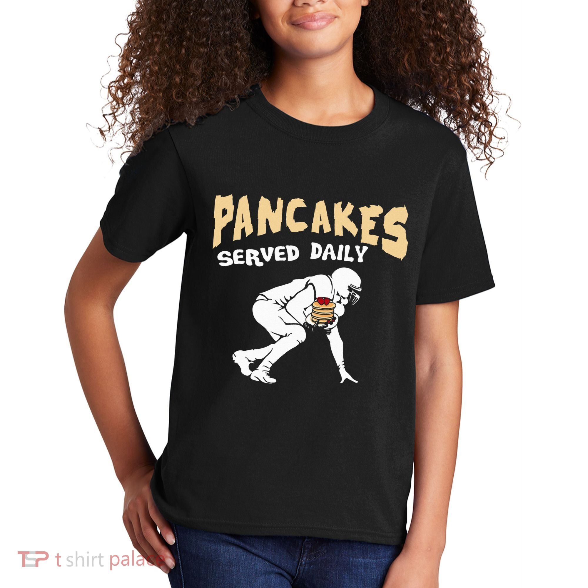 Pancakes Served Daily For Offensive Lineman & Football Lover Kids T-Shirt