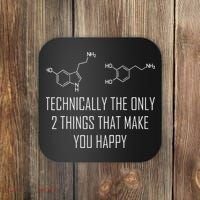 Psychology Serotonin Dopamine Chemical Formula Psychologist Coaster thumb 0