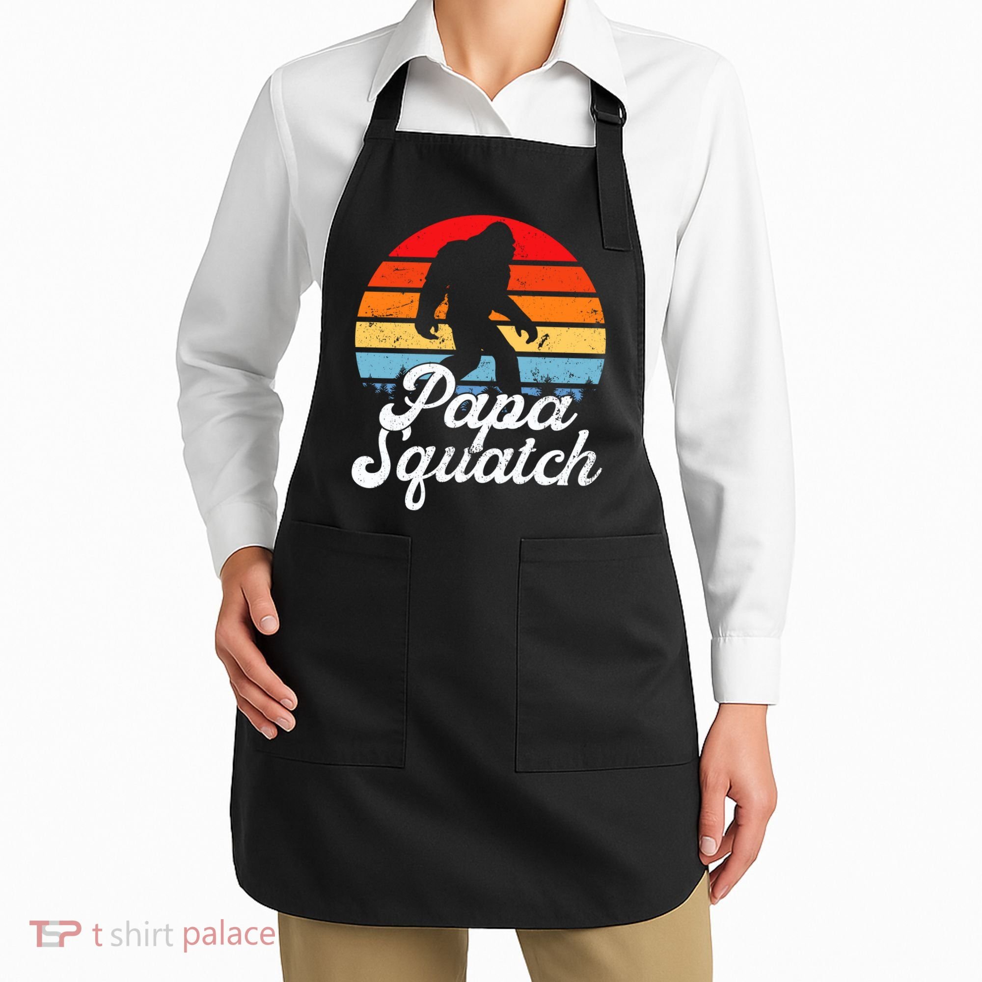 Papa Squatch Dad Bigfoot Sasquatch Plus Size Apron