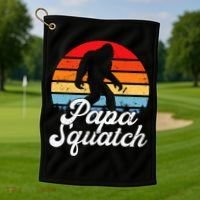 Papa Squatch Dad Bigfoot Sasquatch Plus Size Golf Towel thumb 1