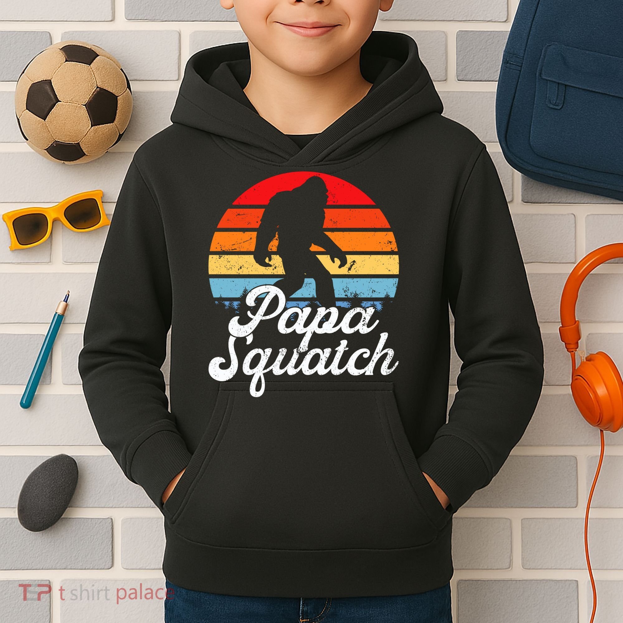 Papa Squatch Dad Bigfoot Sasquatch Plus Size Kids Hoodie