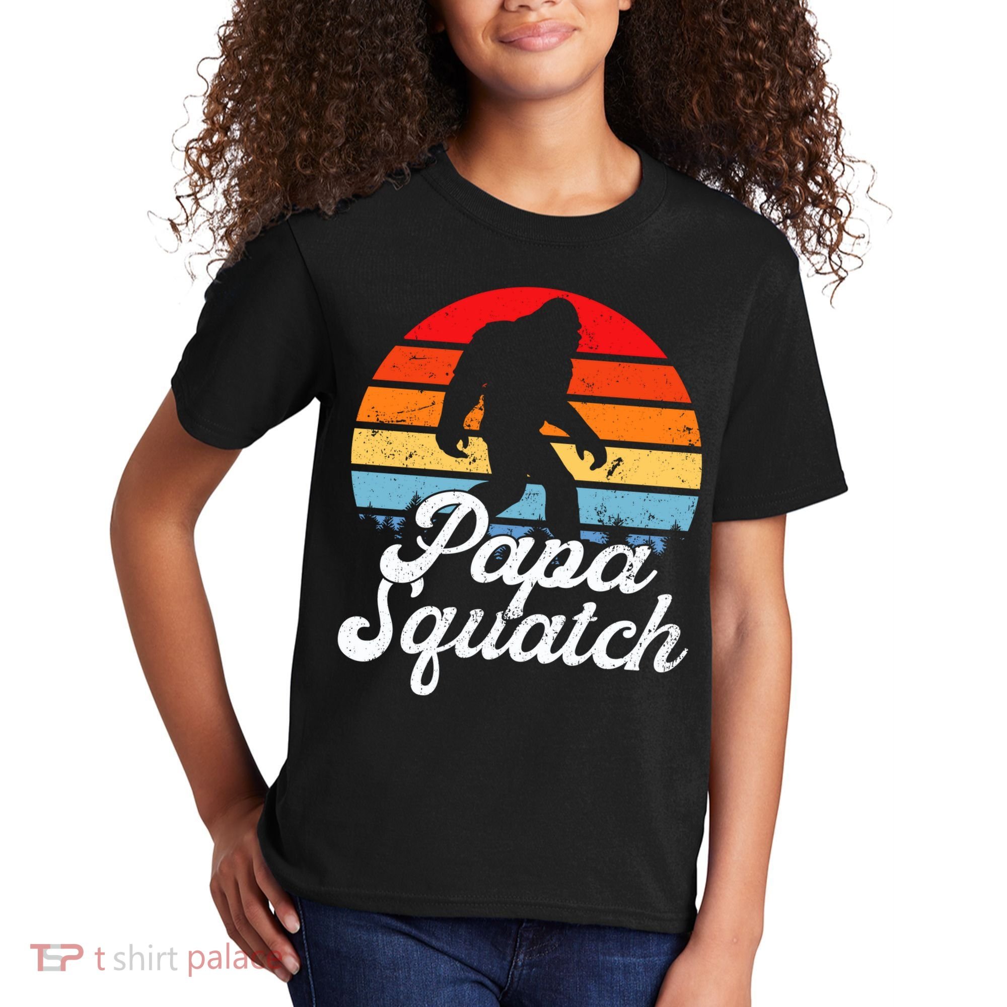 Papa Squatch Dad Bigfoot Sasquatch Plus Size Kids T-Shirt