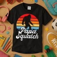 Papa Squatch Dad Bigfoot Sasquatch Plus Size Kids T-Shirt thumb 3