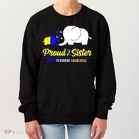 Proud Sister Down Syndrome Awareness Elephant Women's Sweatshirt thumb 0
