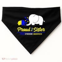 Proud Sister Down Syndrome Awareness Elephant USA-Made Doggie Bandana thumb 0