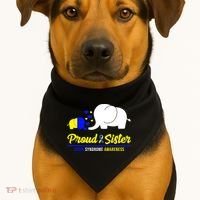 Proud Sister Down Syndrome Awareness Elephant USA-Made Doggie Bandana thumb 1