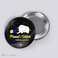 Proud Sister Down Syndrome Awareness Elephant Button thumb 0