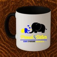 Proud Sister Down Syndrome Awareness Elephant Coffee Mug thumb 2