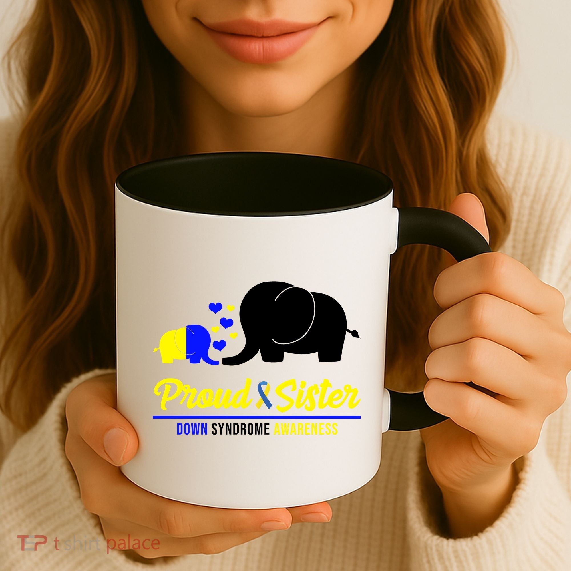 Proud Sister Down Syndrome Awareness Elephant Coffee Mug