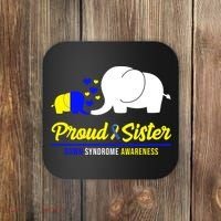 Proud Sister Down Syndrome Awareness Elephant Coaster thumb 0