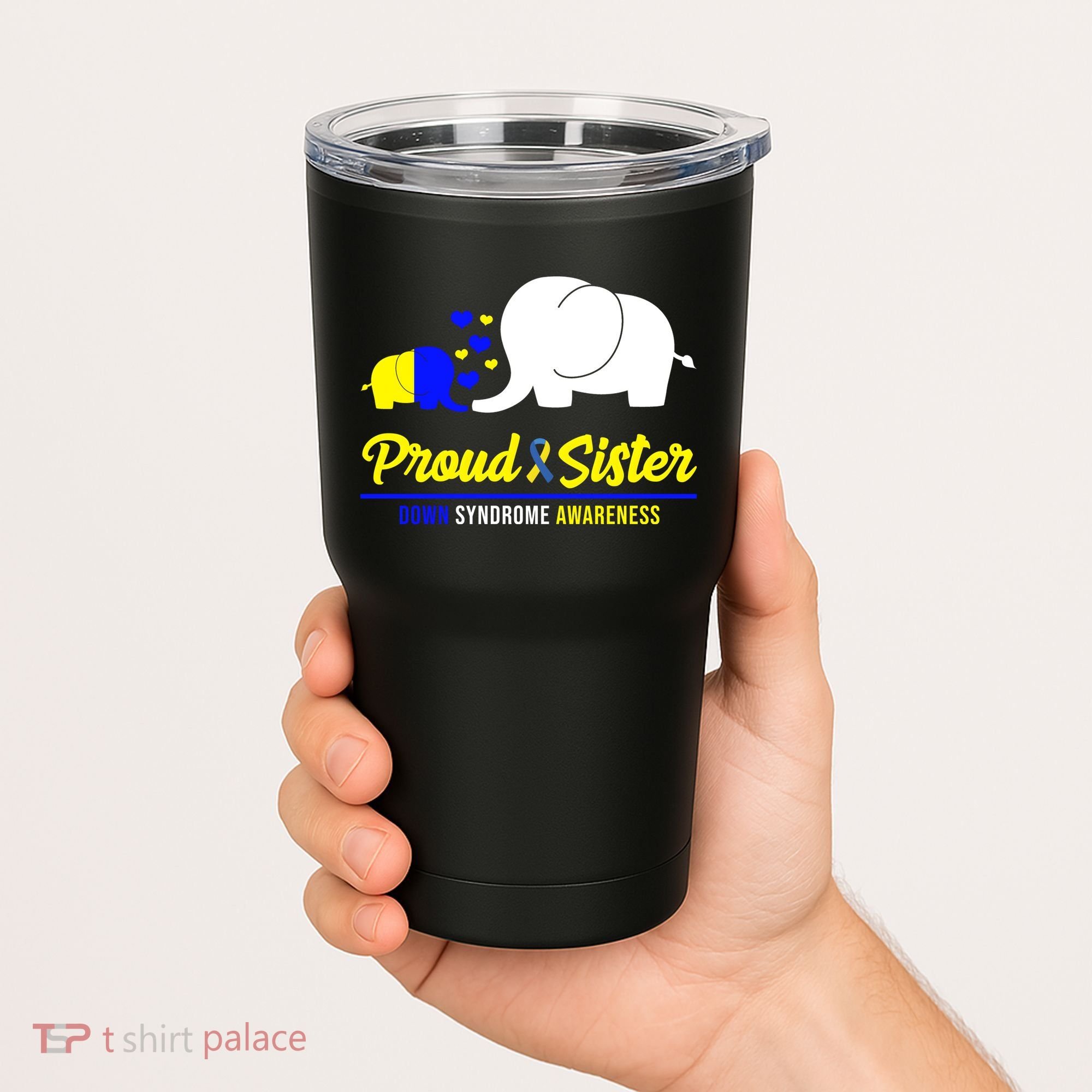 Proud Sister Down Syndrome Awareness Elephant Tumbler