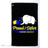 Proud Sister Down Syndrome Awareness Elephant Golf Towel thumb 0