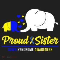 Proud Sister Down Syndrome Awareness Elephant Golf Towel thumb 3