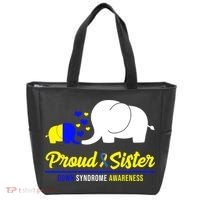 Proud Sister Down Syndrome Awareness Elephant Tote Bag thumb 0