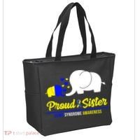 Proud Sister Down Syndrome Awareness Elephant Tote Bag thumb 2