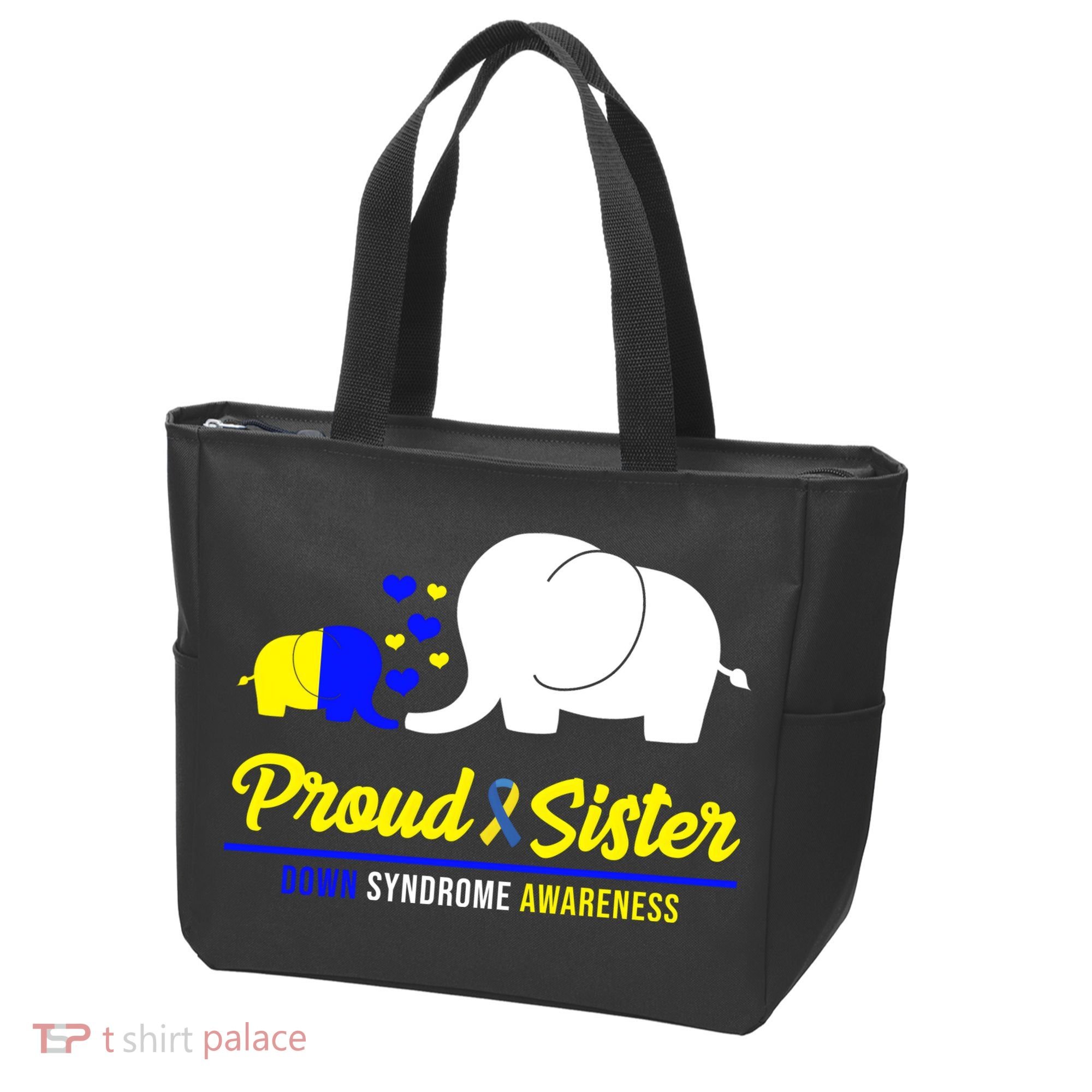 Proud Sister Down Syndrome Awareness Elephant Tote Bag