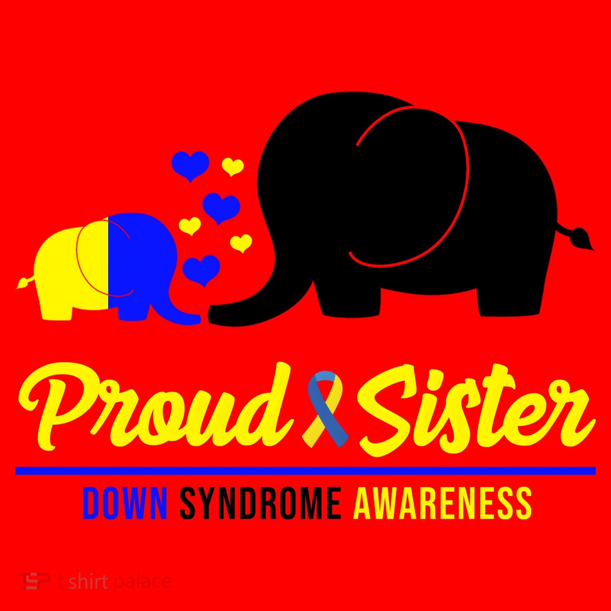 Proud Sister Down Syndrome Awareness Elephant Santa Hat