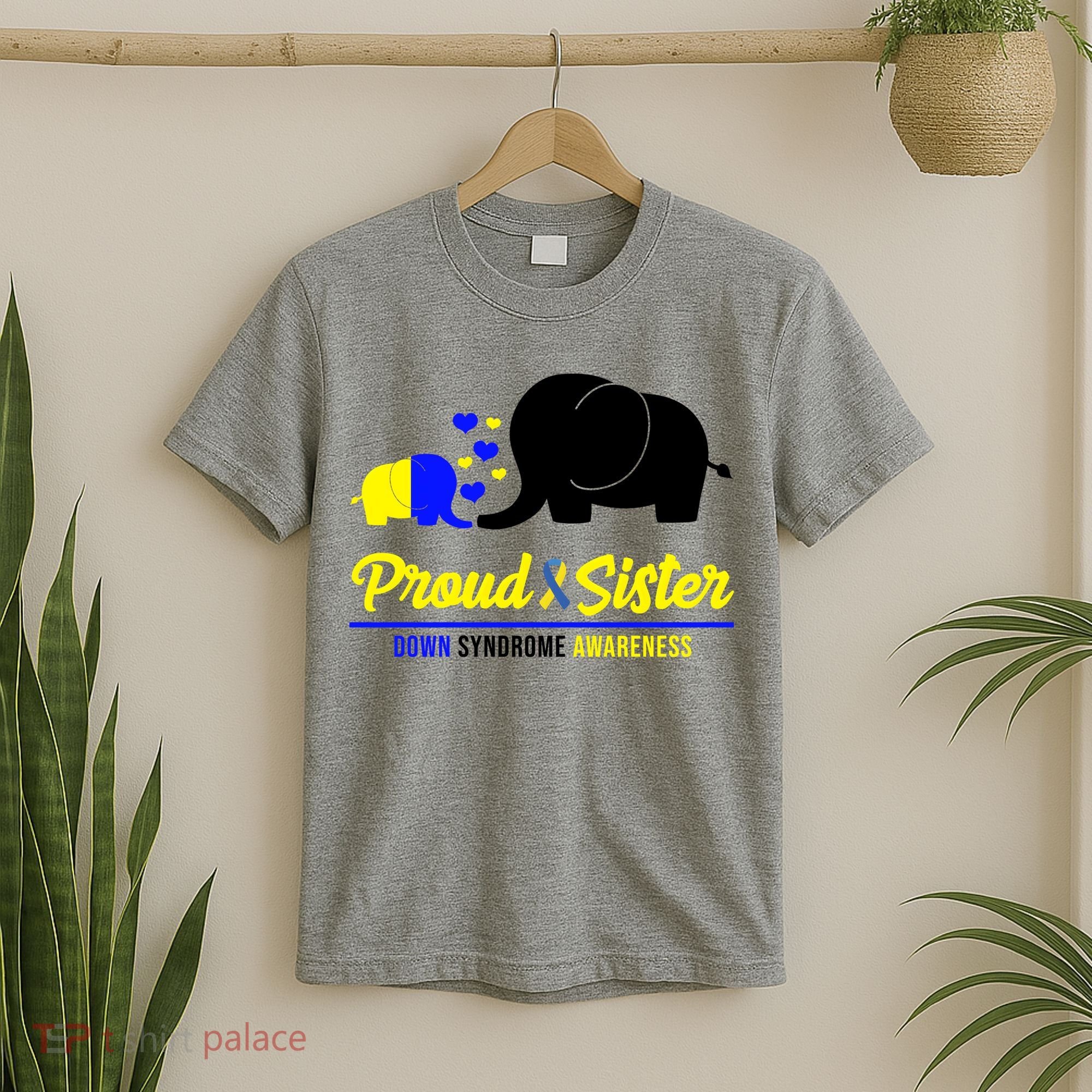 Proud Sister Down Syndrome Awareness Elephant T-Shirt