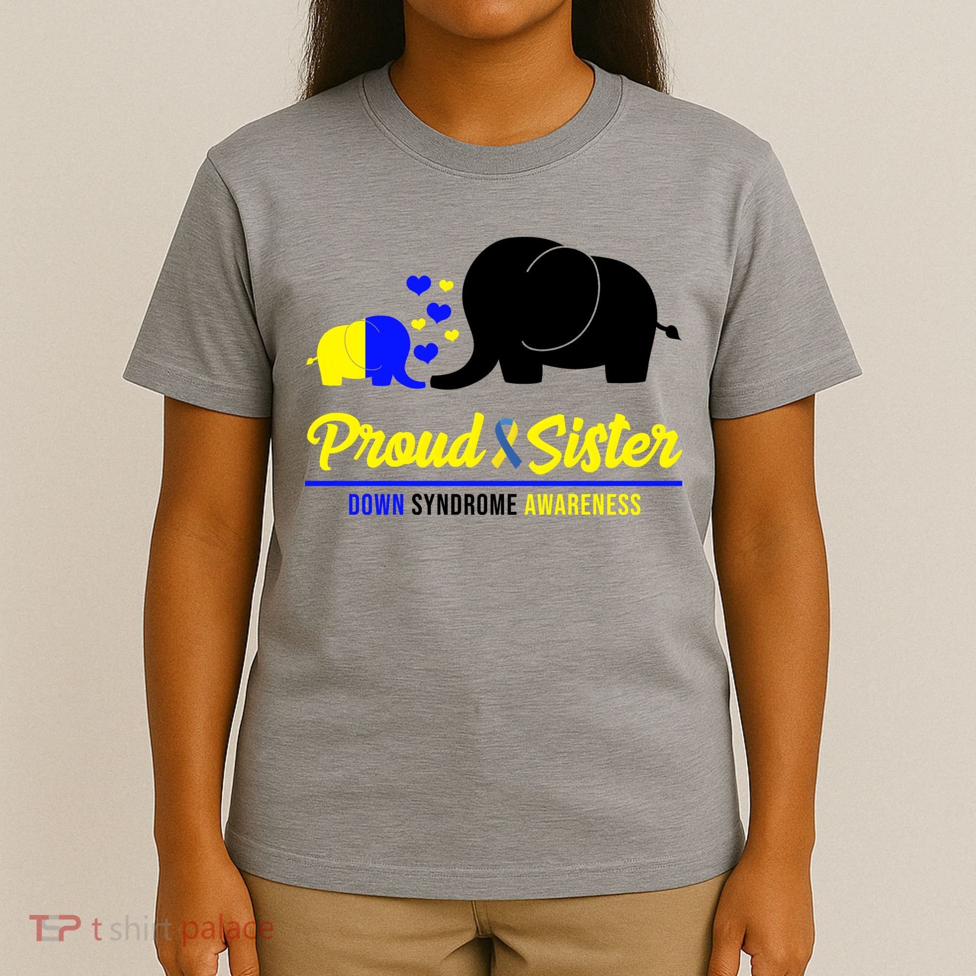 Proud Sister Down Syndrome Awareness Elephant T-Shirt