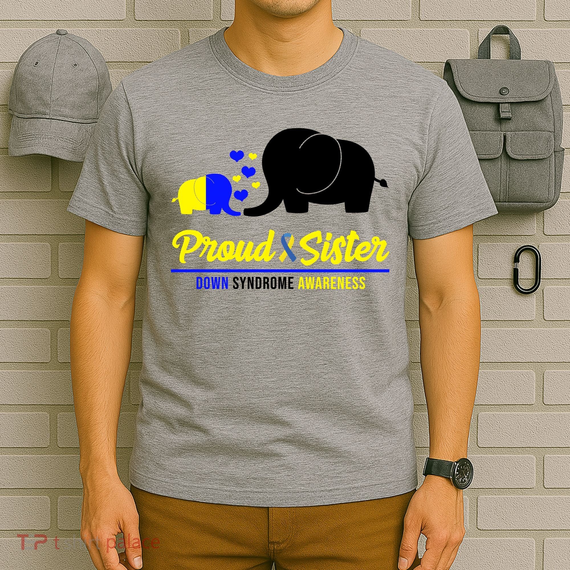 Proud Sister Down Syndrome Awareness Elephant T-Shirt