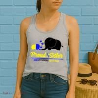 Proud Sister Down Syndrome Awareness Elephant Women's Tank Top thumb 2