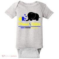 Proud Sister Down Syndrome Awareness Elephant Baby Bodysuit thumb 0