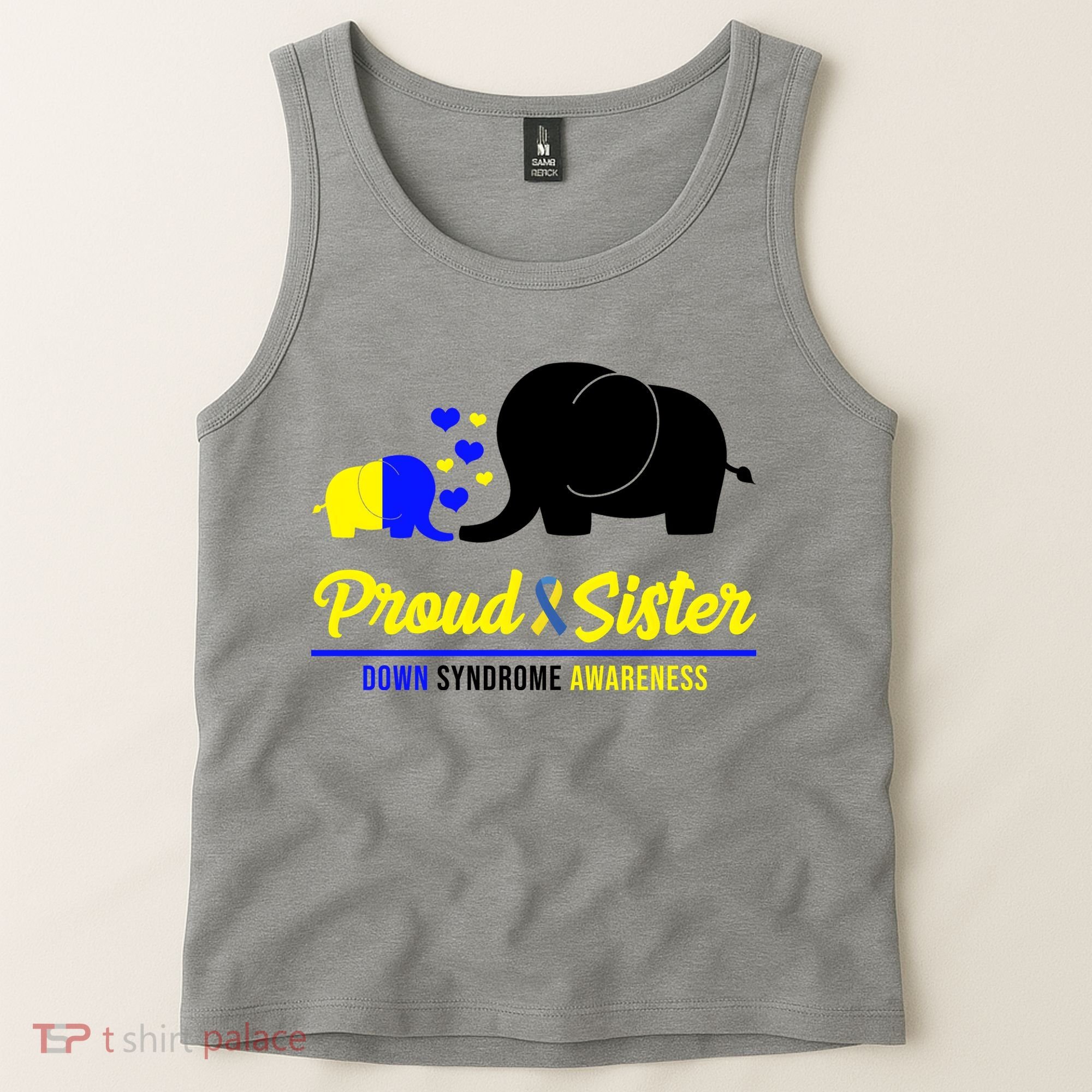 Proud Sister Down Syndrome Awareness Elephant Tank Top
