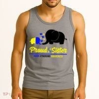 Proud Sister Down Syndrome Awareness Elephant Tank Top thumb 3