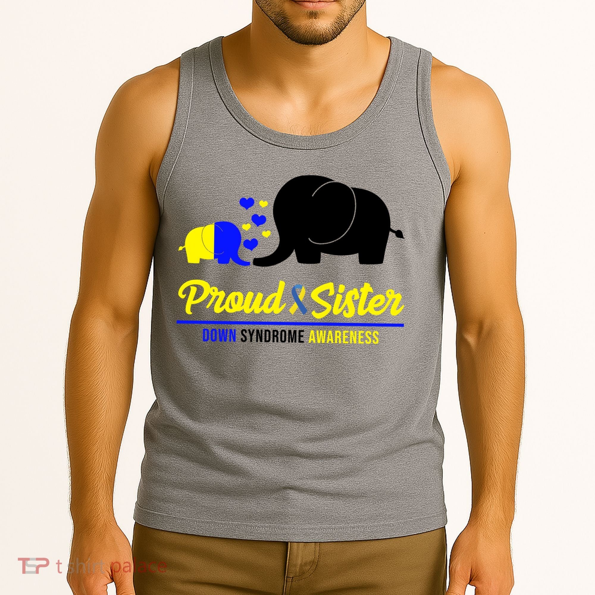 Proud Sister Down Syndrome Awareness Elephant Tank Top