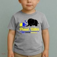 Proud Sister Down Syndrome Awareness Elephant Toddler T-Shirt thumb 2