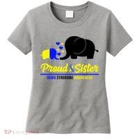 Proud Sister Down Syndrome Awareness Elephant Women's T-Shirt thumb 0