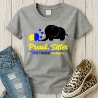 Proud Sister Down Syndrome Awareness Elephant Women's T-Shirt thumb 3