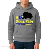 Proud Sister Down Syndrome Awareness Elephant Kids Hoodie thumb 4