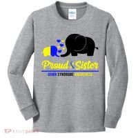 Proud Sister Down Syndrome Awareness Elephant Kids Long Sleeve Shirt thumb 0