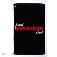 Proud Snowboarding Dad Gift Golf Towel thumb 0