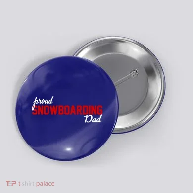 Proud Snowboarding Dad Gift Button