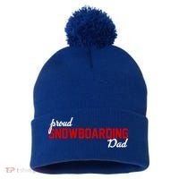 Proud Snowboarding Dad Gift Pom Pom 12in Knit Beanie thumb 0