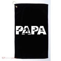 Papa Surf Dad Funny Papa Surfing Fathers Day Funny Gift Golf Towel thumb 0