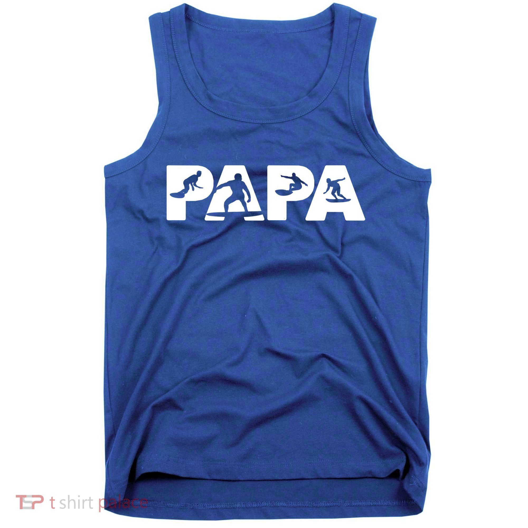 Papa Surf Dad Funny Papa Surfing Fathers Day Funny Gift Tank Top