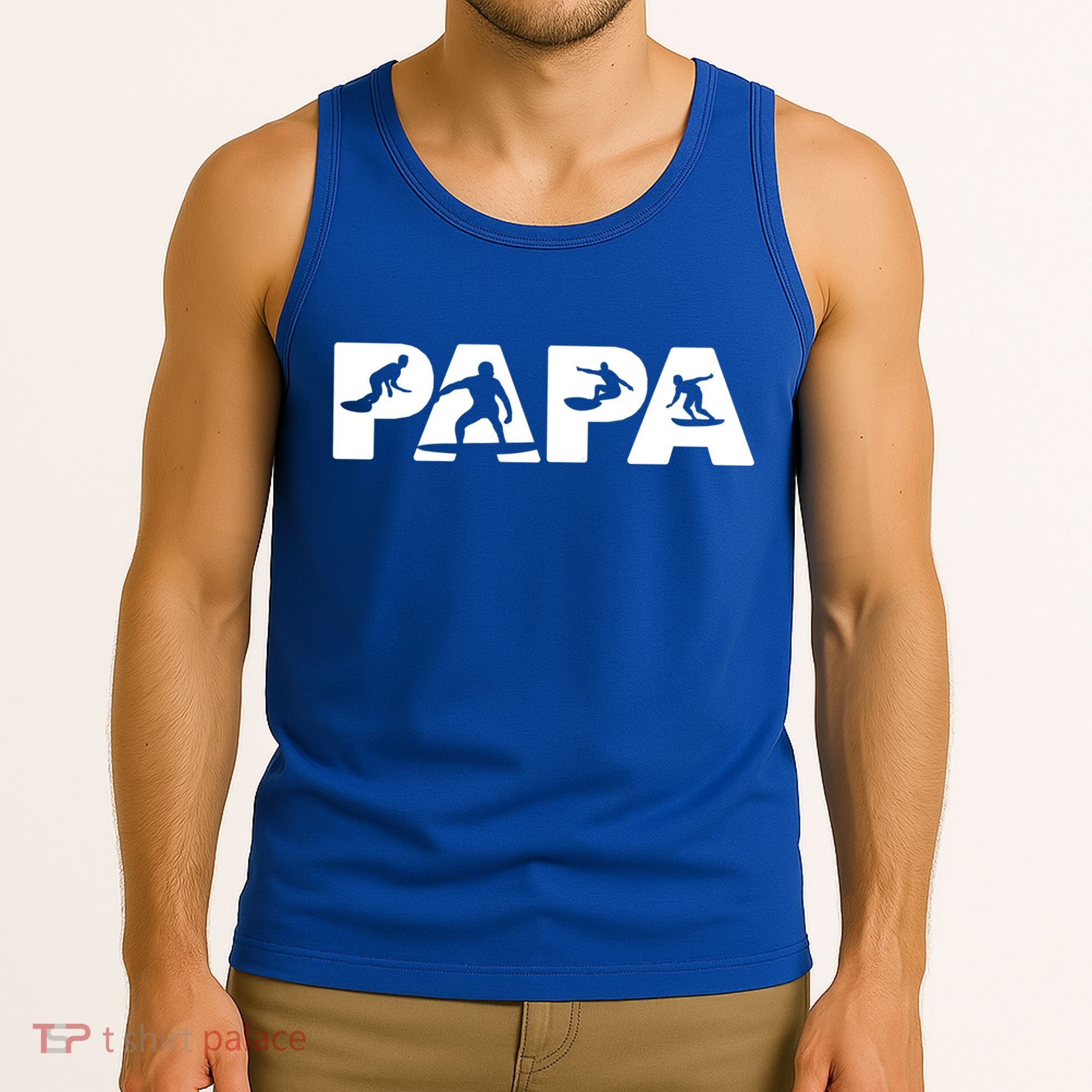 Papa Surf Dad Funny Papa Surfing Fathers Day Funny Gift Tank Top