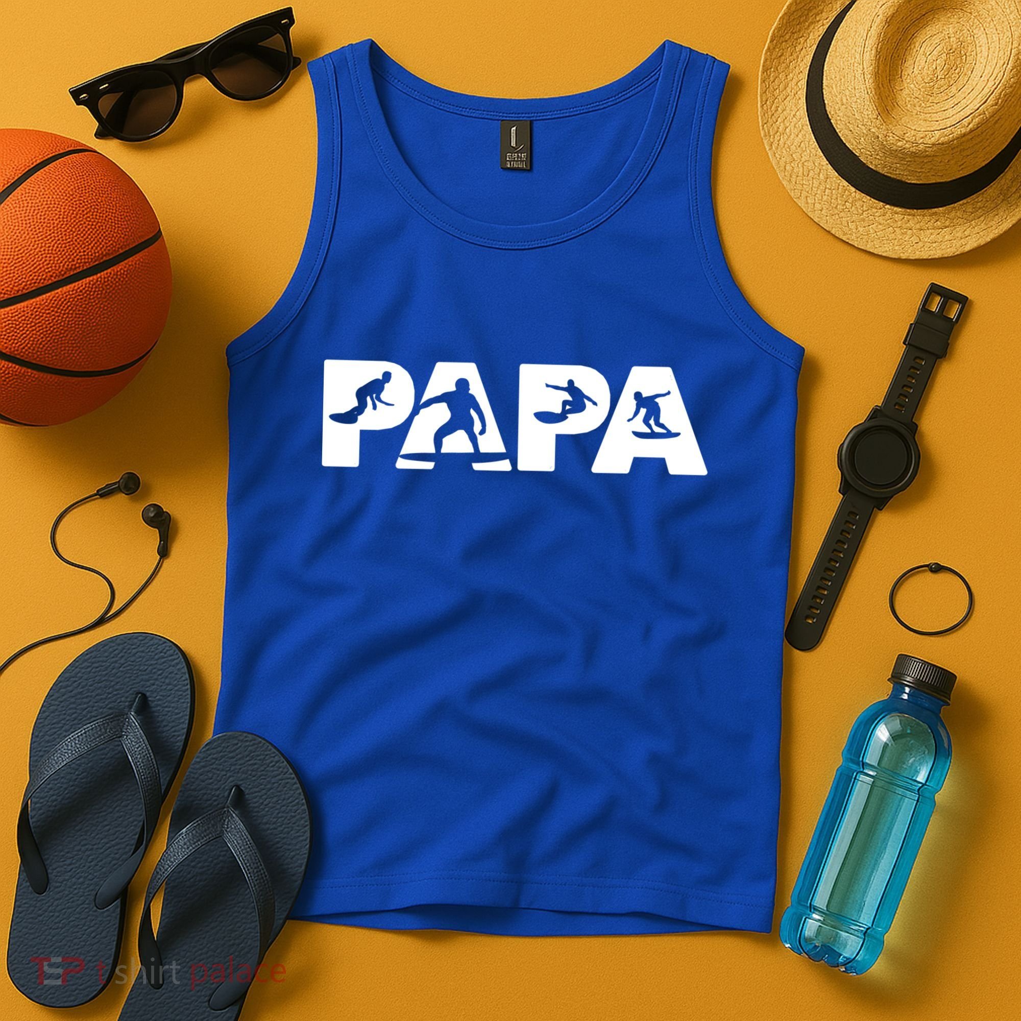 Papa Surf Dad Funny Papa Surfing Fathers Day Funny Gift Tank Top