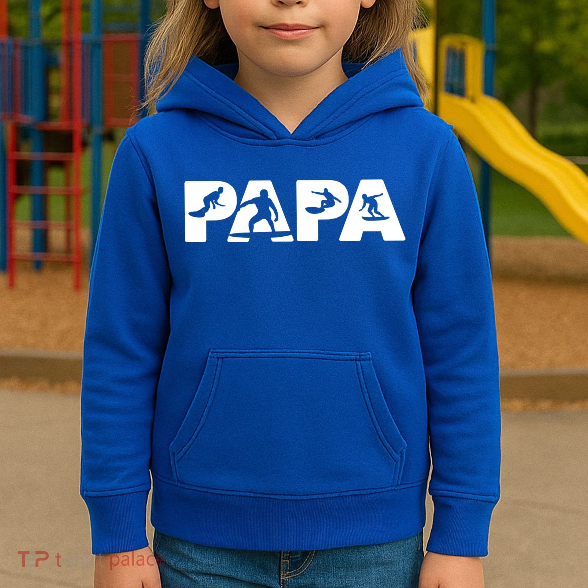 Papa Surf Dad Funny Papa Surfing Fathers Day Funny Gift Kids Hoodie