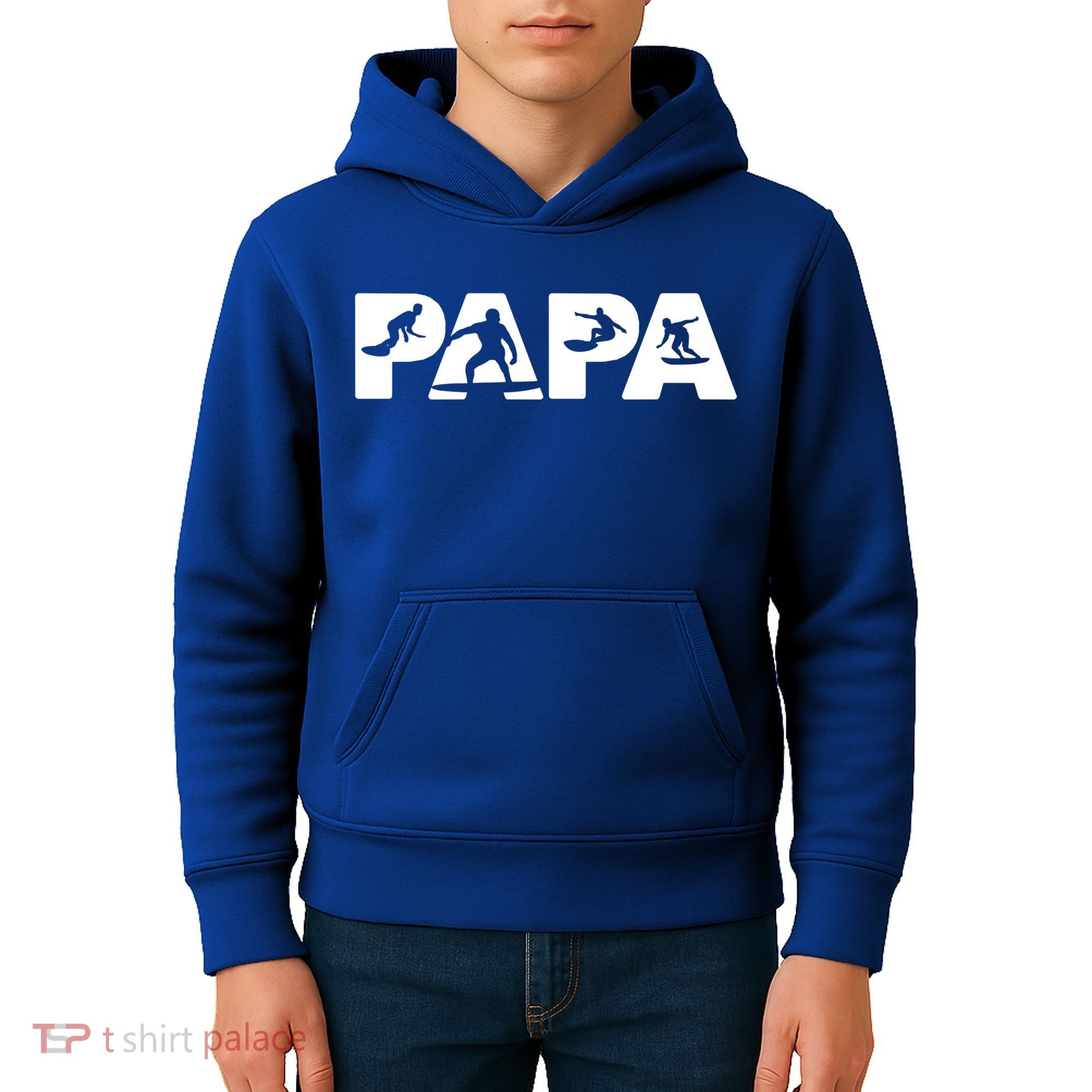 Papa Surf Dad Funny Papa Surfing Fathers Day Funny Gift Kids Hoodie