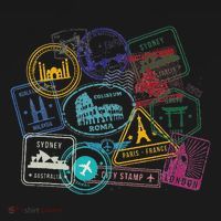 Passport Stamps Edition Travel T-Shirt thumb 7
