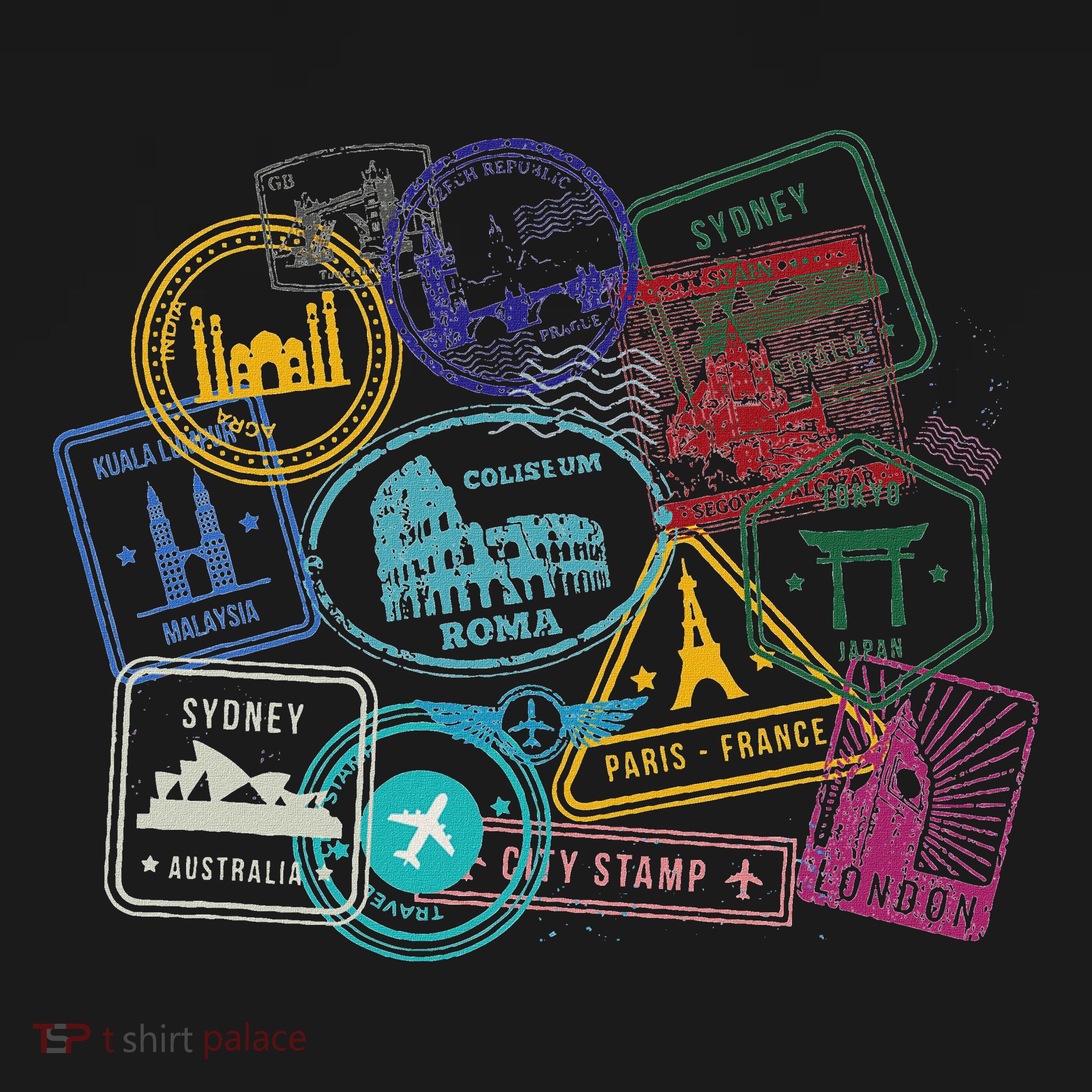 Passport Stamps Edition Travel Pajama Set