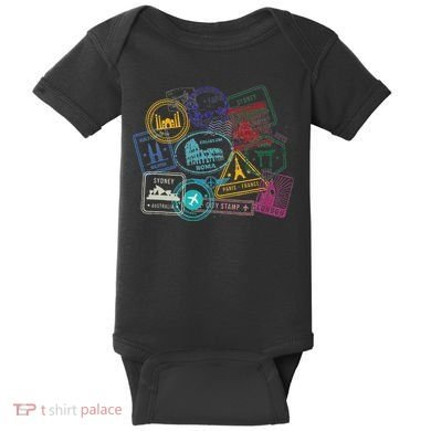 Passport Stamps Edition Travel Baby Bodysuit