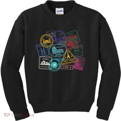 Passport Stamps Edition Travel Kids Sweatshirt