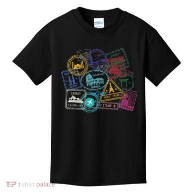 Passport Stamps Edition Travel Kids T-Shirt