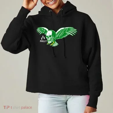 Philly Skull Eagle Ladies Heavyweight Boxy Pullover Hoodie