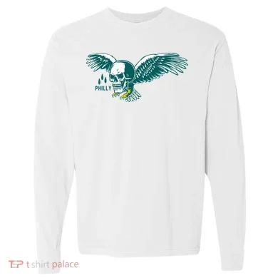 Philly Skull Eagle Comfort Colors Heavyweight Long Sleeve T-Shirt